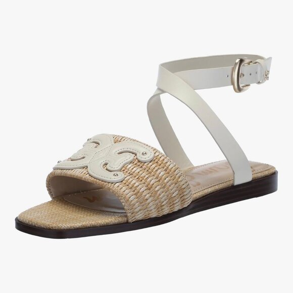 Sam Edelman IIsie Sandals Size 9 Raffia Leather Ankle Strap - Picture 3 of 8